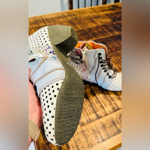 MAIA TMA EYES RETRO POLKA DOT LEATHER BOOTIE WOMENS SZ 8 1/2 / US 40 NWT - Picture 7 of 12